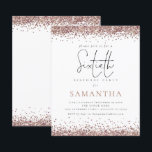 Budget Elegant Rose Gold Parties scintillant 60e I<br><div class="desc">Il y a deux options de papier à choisir pour cette taille (4, 5 x 5, 6 po) dans la plage Budget. Pour ce produit, je recommanderais le semi-brillant qui est un stock de carte de 110 gsm, semblable en épaisseur à une carte postale. L'option Satin est un papier beaucoup...</div>