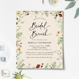 Budget Élégant Rustic Bridal Brunch Invitation