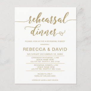 Budget Élégant Script de répétition Dîner Invitati