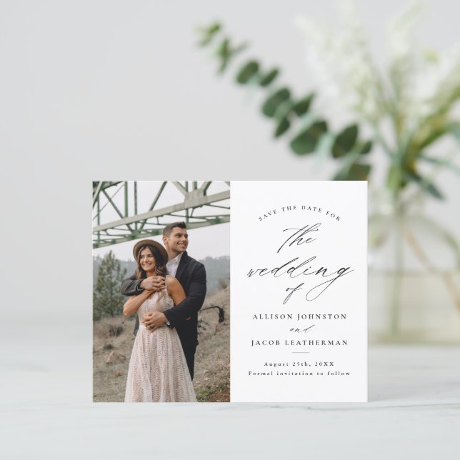 Budget Élégant Script Photo Mariage Enregistrer La (Debout devant)