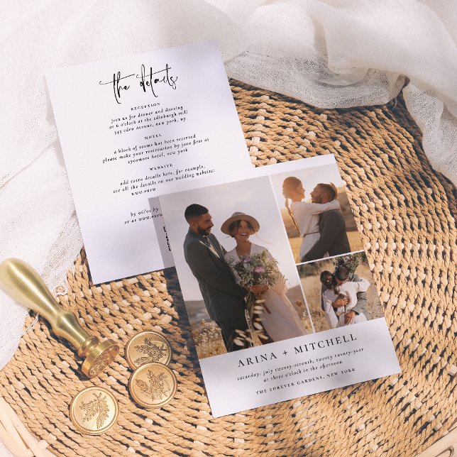 Budget Élégant Tout en un QR Code 3 Mariage photo (Créateur téléchargé)