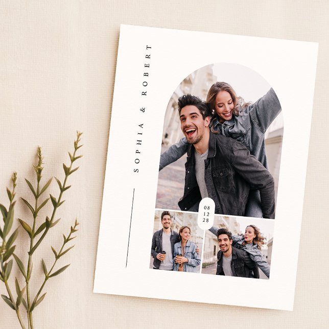 Budget Élégante Typographie 3 Mariage photo Invite (Créateur téléchargé)