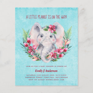 BUDGET Elephant Baby shower Invitation Safari