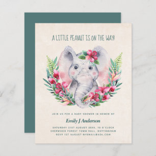 BUDGET Elephant Baby shower Invitation Safari