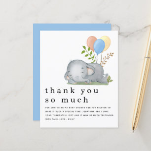 BUDGET Elephant Blue Boy Baby shower Merci