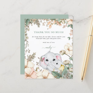 Budget Elephants Sage Baby shower Merci