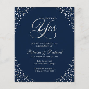 Budget Elle A Dit Oui Engagement Partie Invitation