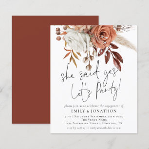 Budget Elle A Dit Oui Floral Engagement Invitation