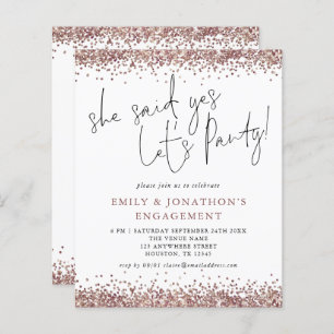 Budget Elle A Dit Oui Rose Parties scintillant Or