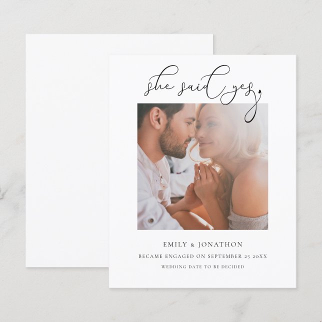 Budget Elle A Dit Oui Script Photo Fiançailles (Devant / Derrière)