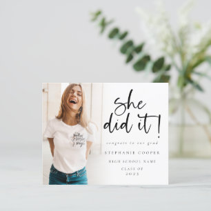 Budget Elle L'A Fait Photo Graduation Faire-part