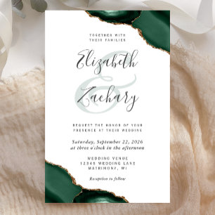 Budget Emerald Green Agate Corners Mariage Invitat