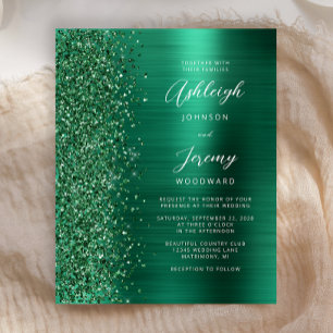 Budget Emerald Green brossé Mariage de métal