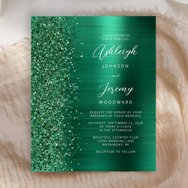 Budget Emerald Green brossé Mariage de métal (Créateur téléchargé)