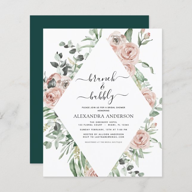 Budget Emerald Green Brunch et Fête des mariées Bu (Devant / Derrière)