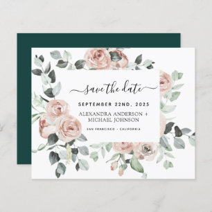 Budget Emerald Green Floral Enregistrer la date
