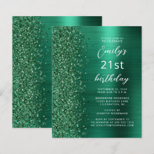 Budget Emerald Green Glam 21e anniversaire Invitat