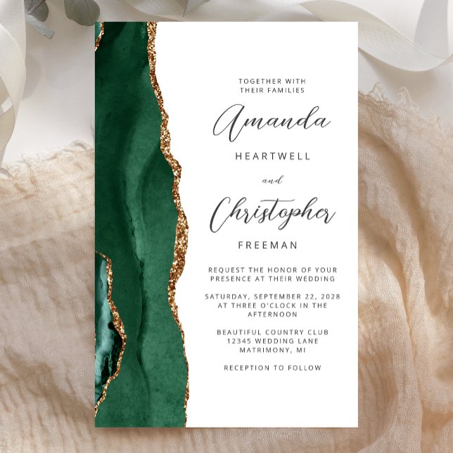 Budget Emerald Green Gold Agate Wedding (Créateur téléchargé)