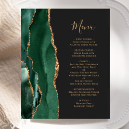 Budget Emerald Green Gold Dark Mariage Menu