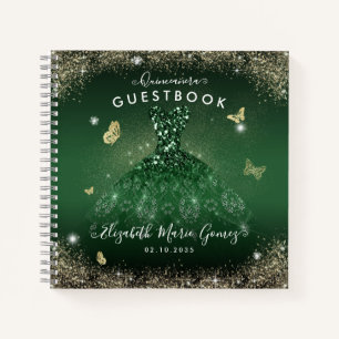 Budget Emerald Green Gold Quinceanera Livre d'or