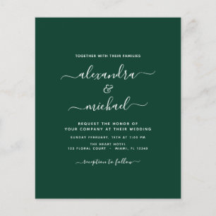 Budget Emerald Green Mariage Typographie moderne