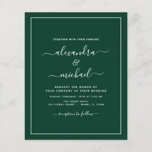Budget Emerald Green Mariage Typographie moderne
