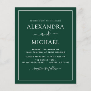 Budget Emerald Green Mariage Typographie moderne