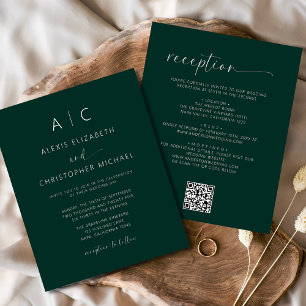 Budget Emerald Green Tout en un Mariage QR Code