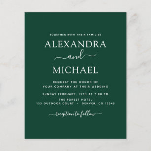 Budget Emerald Mariage vert avec invitation photo