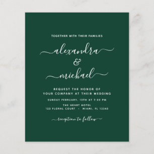 Budget Emerald Mariage vert avec invitation photo