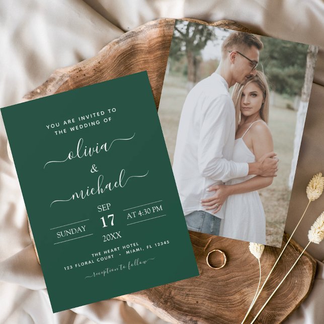 Budget Emerald Mariage vert avec invitation photo (Créateur téléchargé)