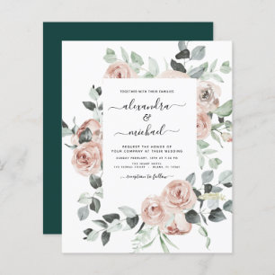 Budget Emerald Vert verdure Invitations de mariage