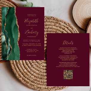 Budget Émeraude Agate Bourgogne Code QR Mariage