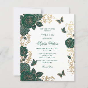 Budget Émeraude Or Fleur Papillon Sweet 16