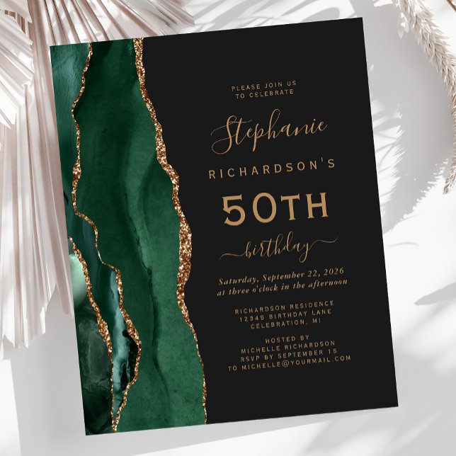 Budget Émeraude Vert Agate Sombre 50e Anniversaire (Créateur téléchargé)