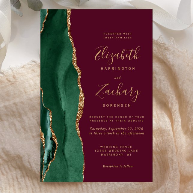Budget Émeraude Vert Or Agate Bourguignon Mariage (Créateur téléchargé)