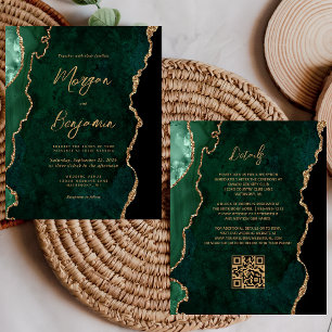 Budget Émeraude Verte Agate Écriture Code QR Maria