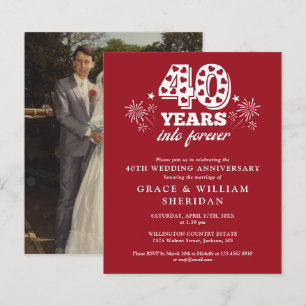Budget en Forever 40e anniversaire Invitation phot