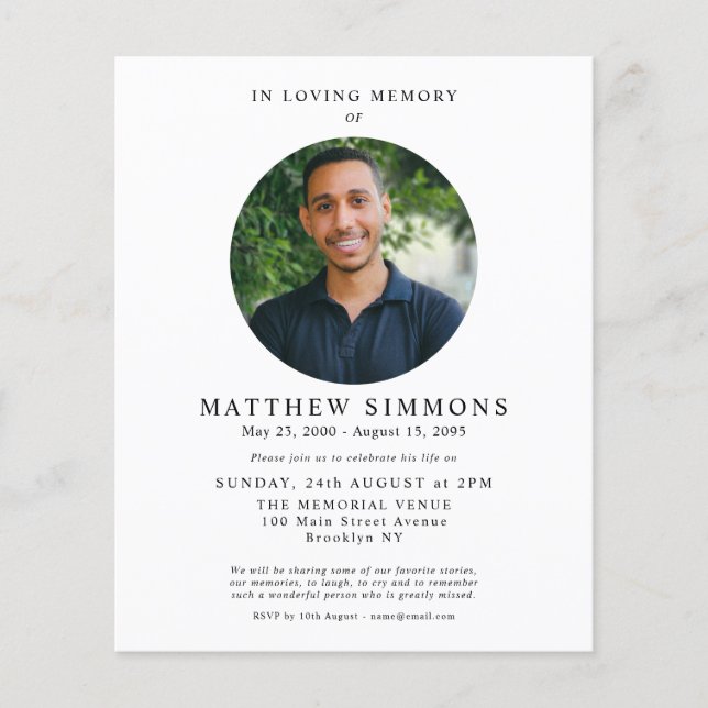 Budget En Mémoire Amoureuse Photo Funérailles comm (Devant)