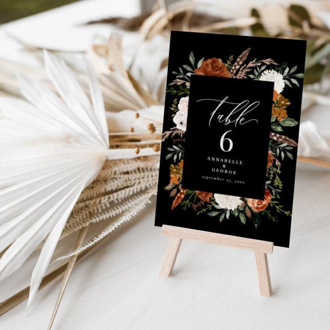 Budget en terre cuite noir numéro de table chic él (Créateur téléchargé)