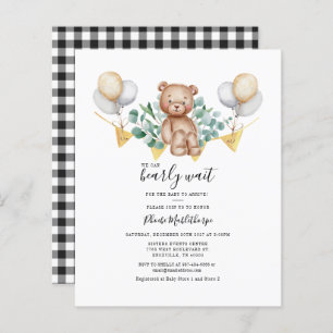 Budget En vichy Baby shower Eucalyptus Invitation