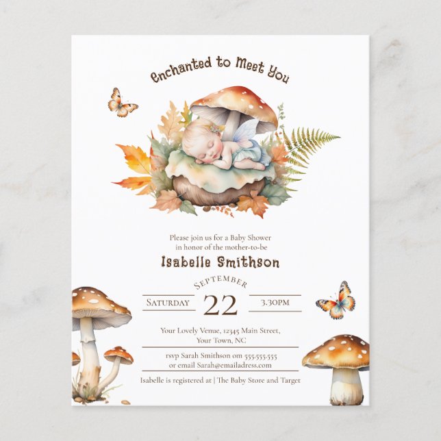 Budget Enchantée Fairy Fall Woodland Baby shower (Devant)