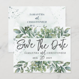 Budget Enregistrer la date Aquarelle Eucalyptus