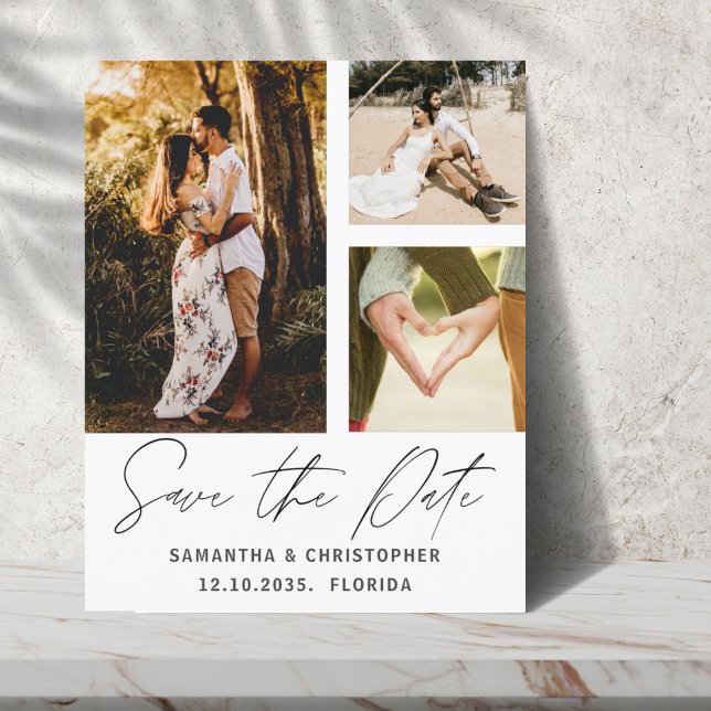 Budget Enregistrer La Date Photo Gold Script Invit (Créateur téléchargé)