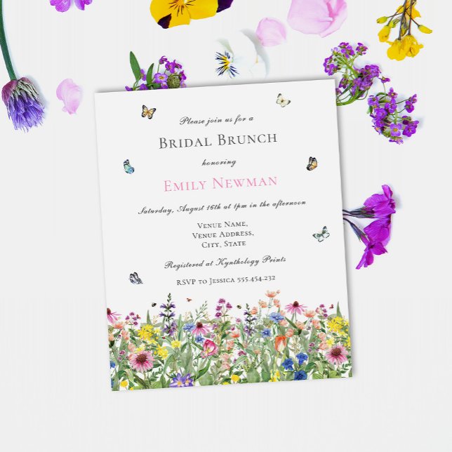 Budget Été Aquarelle Nuptiale Brunch Invitation (Créateur téléchargé)