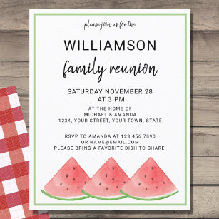 Budget Été Famille Réunion Watermelon Invitation