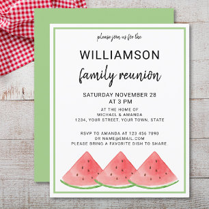 Budget Été Famille Réunion Watermelon Invitation