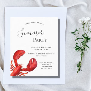 Budget Été fête des fruits de mer invitation homar