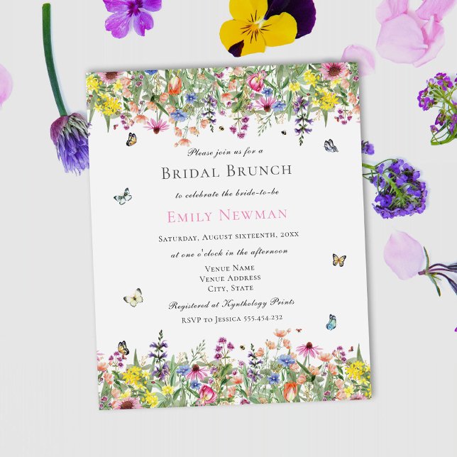 Budget Été Floral Bridal Brunch Invitation (Créateur téléchargé)