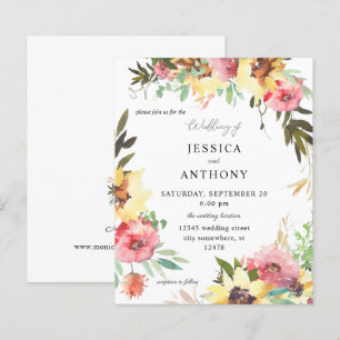 Budget Été Mariage floral de tournesol 2